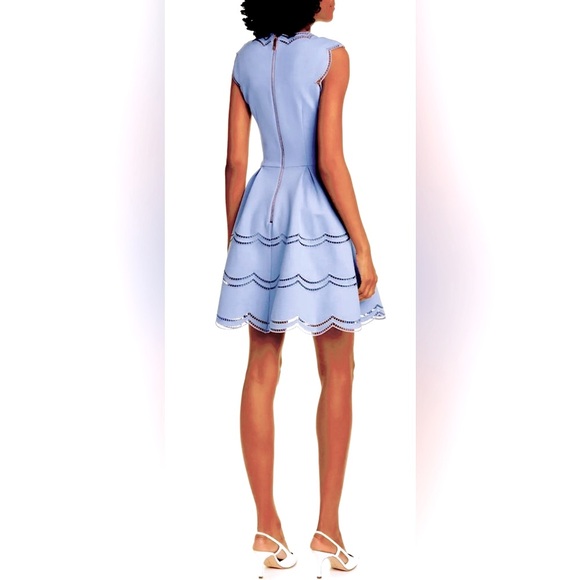 Ted Baker Sleeveless French Blue A-line Minidress Scalloped Ladder Lace Detail - Picture 8 of 11